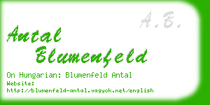 antal blumenfeld business card